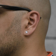 5mm 925 Silver Single Stone Earring - Altın