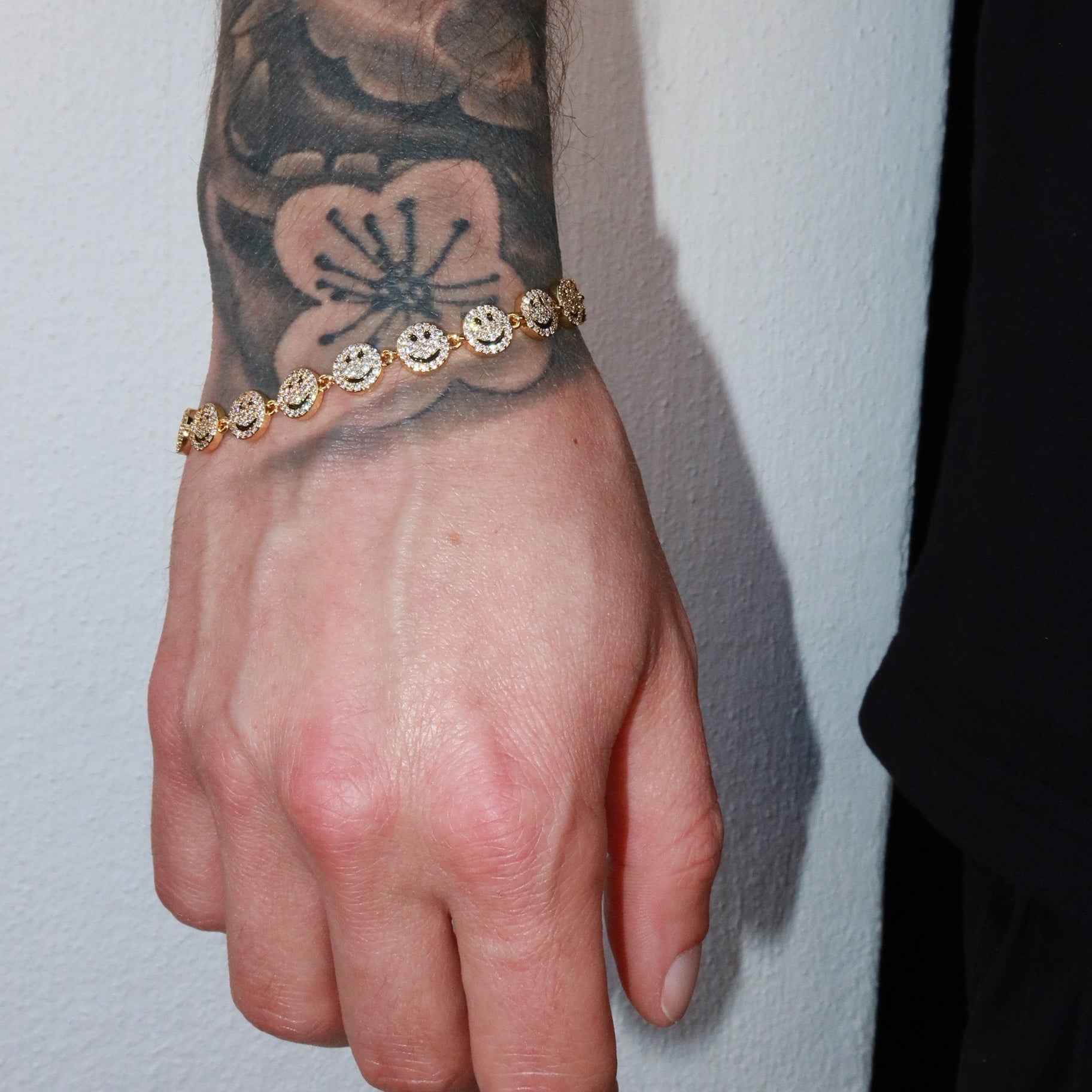 7mm 14K Gold Plated Iced Smile Bracelet