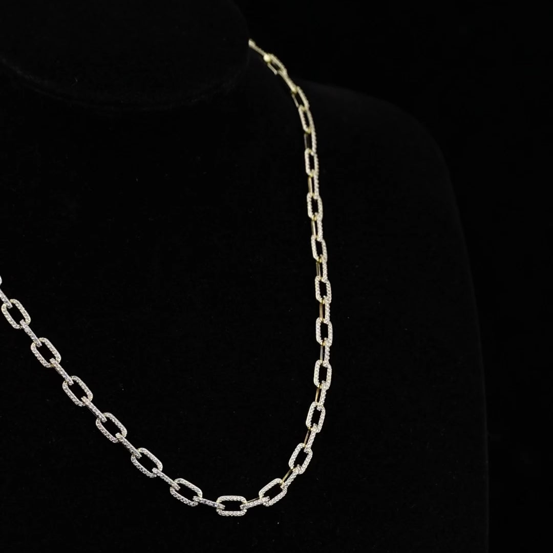 14K 6mm Iced Link Chain