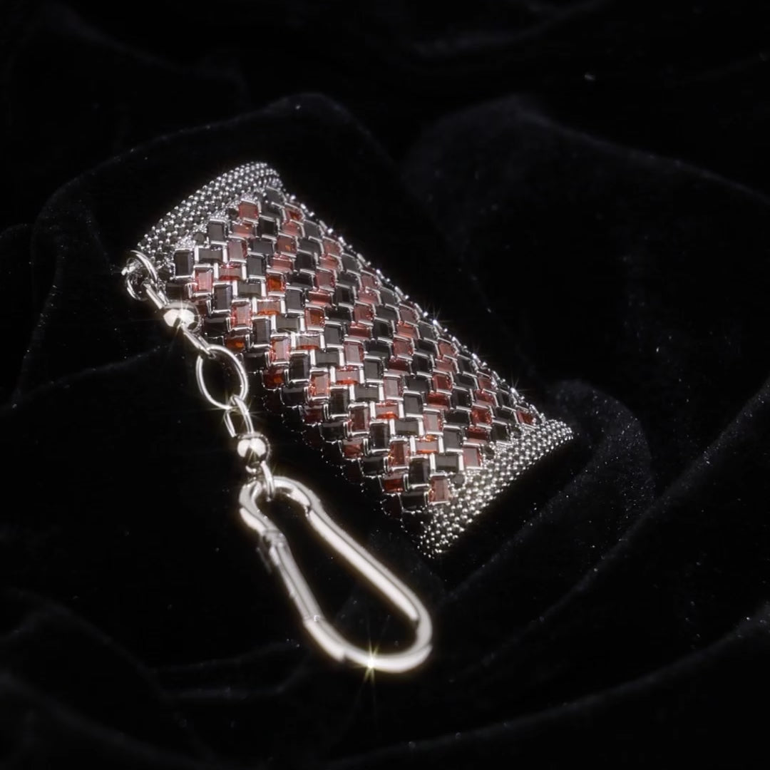 Iced Out Baguette Lighter Case Black - Red