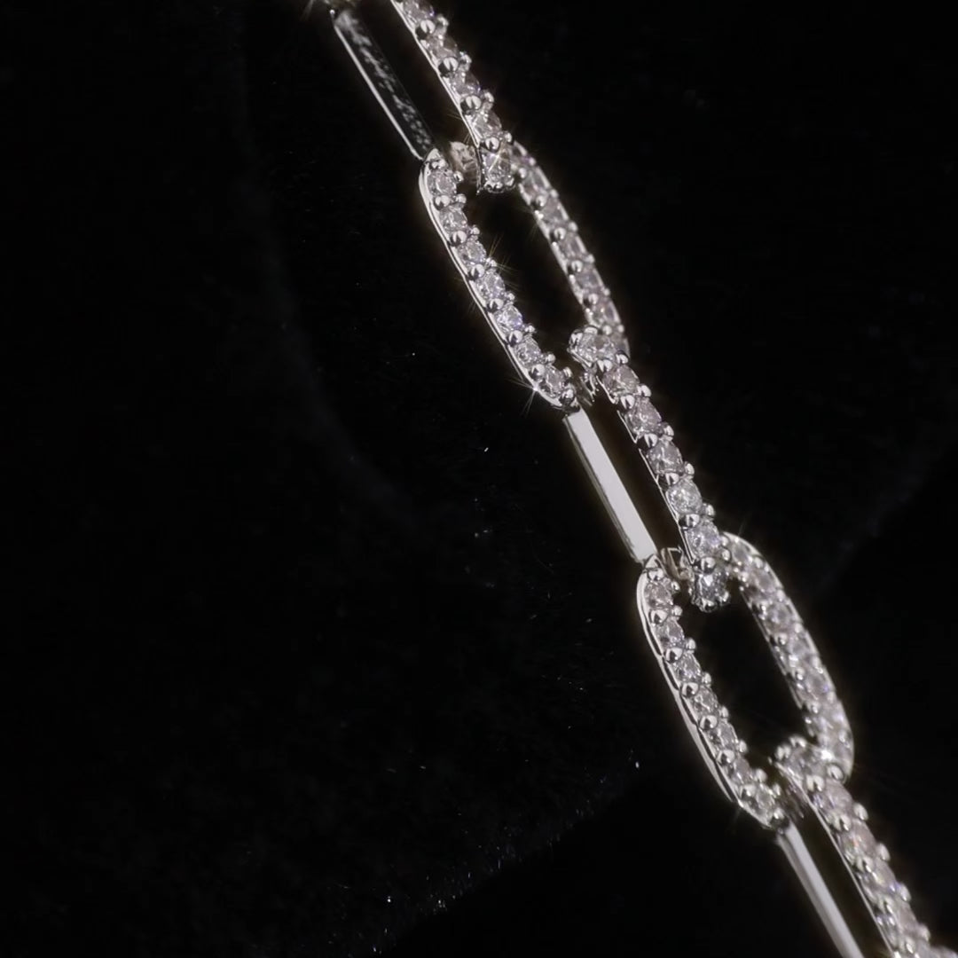 White Gold Plated 6mm Iced Link Chain